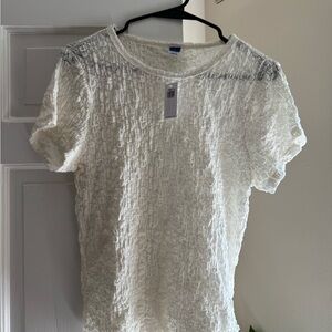 Old Navy Cream Textured Blouse